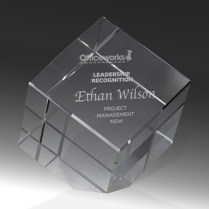 Cube Crystal Award 90mm