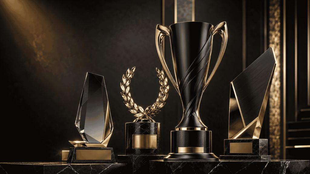 Black and Gold Trophies: Premium Award Design Ideas